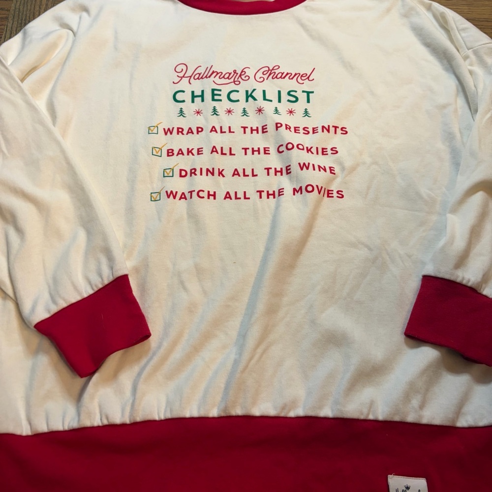 Hallmark Channel Checklist Holiday Sweatshirt Size Large